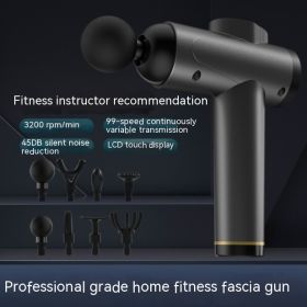 Massage Gun Instrument Muscle Relaxation Massage (Option: Dark Gray-99 Gear LCD Screen 4 Heads)