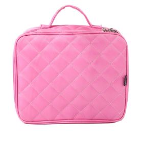 Large Capacity Double Deck Cosmetic Bag (Color: Pink)