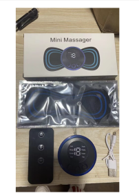 Mini Massage Pad Smart LCD Display Electrotherapy Massager Cervical Spine Waist Back Butterfly Instrument Pocket (Option: English version with remote-1set)