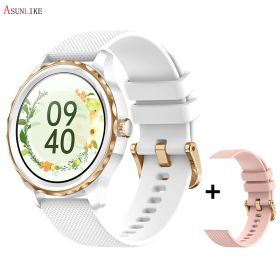 QR02 smart watch HD Bluetooth call AI voice mobile payment health monitoring multi sport watch (colour: White silica gel+powdered silica gel)