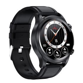 E400 non-invasive blood glucose ECG+PPG temperature blood pressure blood oxygen heart rate temperature intelligent health watch (colour: black)