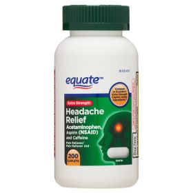 Equate Extra Strength Headache Relief Caplets;  200 Count (Brand: Equate)